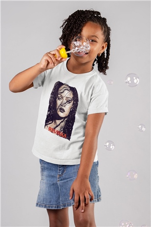Rihanna Beyaz Unisex Çocuk Tişört