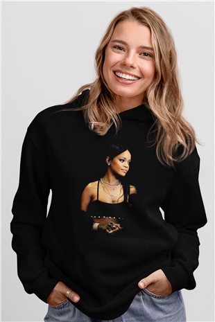 Rihanna Siyah Unisex Hoodie