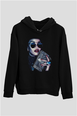 Rihanna Siyah Unisex Hoodie