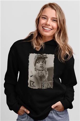 Rihanna Siyah Unisex Hoodie