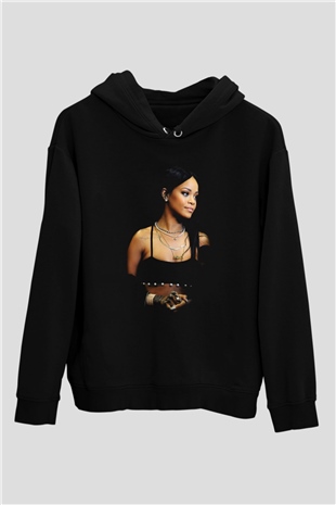 Rihanna Siyah Unisex Hoodie