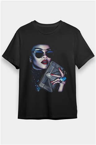 Rihanna Siyah Unisex Tişört T-Shirt - TişörtFabrikası