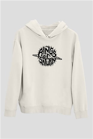 Rings of Saturn Beyaz Unisex Kapşonlu Sweatshirt