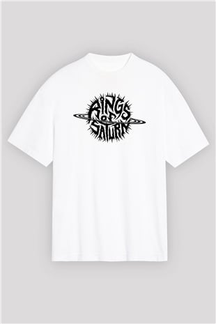 Rings of Saturn Beyaz Unisex Oversize Tişört T-Shirt