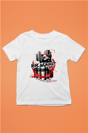 Rise Against Baskılı Beyaz Unisex Çocuk Tişört