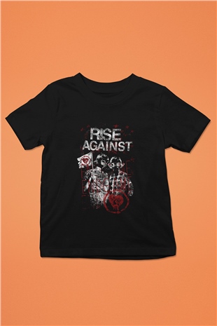 Rise Against Baskılı Siyah Unisex Çocuk Tişört