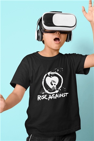 Rise Against Baskılı Siyah Unisex Çocuk Tişört