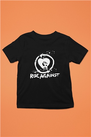 Rise Against Baskılı Siyah Unisex Çocuk Tişört
