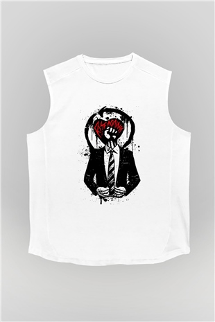Rise Against Beyaz Unisex Kolsuz Tişört