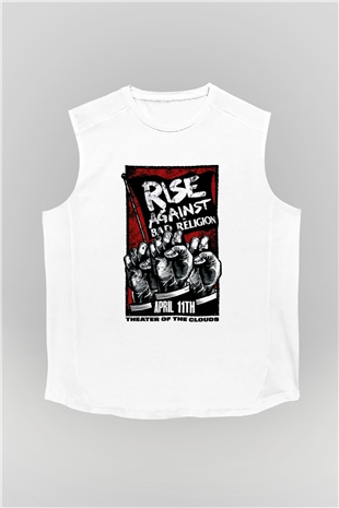Rise Against Beyaz Unisex Kolsuz Tişört