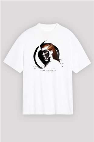 Rise Against Beyaz Unisex Oversize Tişört T-Shirt