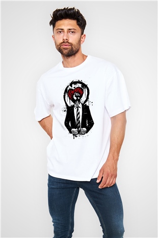 Rise Against Beyaz Unisex Oversize Tişört T-Shirt
