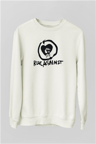 Rise Against Beyaz Unisex Sweatshirt