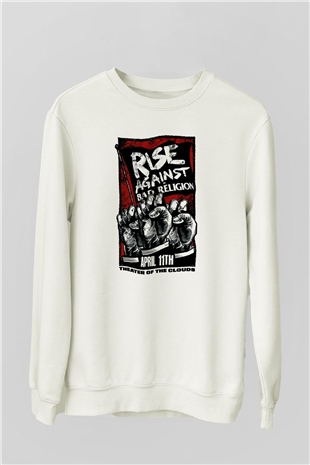 Rise Against Beyaz Unisex Sweatshirt