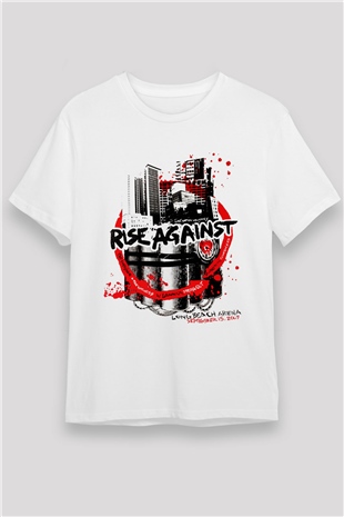 Rise Against Beyaz Unisex Tişört T-Shirt - TişörtFabrikası