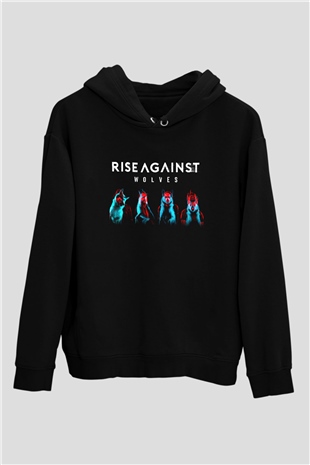 Rise Against Siyah Unisex Hoodie