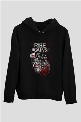 Rise Against Siyah Unisex Hoodie