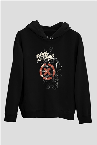 Rise Against Siyah Unisex Hoodie