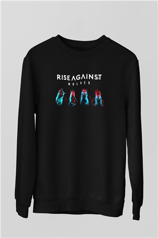 Rise Against Siyah Unisex Sweatshirt