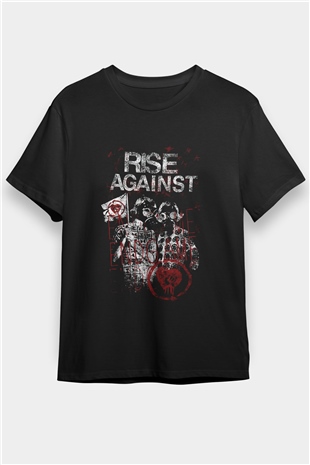 Rise Against Siyah Unisex Tişört T-Shirt - TişörtFabrikası