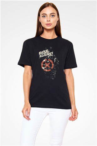 Rise Against Siyah Unisex Tişört T-Shirt - TişörtFabrikası