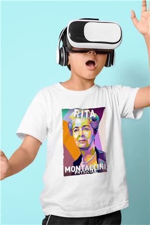 Rita Levi Montalcini Baskılı Unisex Beyaz Çocuk Tişörtü - Tshirt