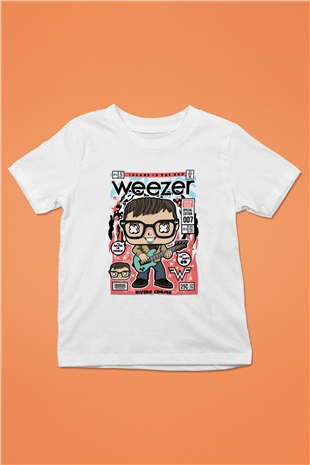 Rivers Cuomo Weezer Baskılı Unisex Beyaz Çocuk Tişört