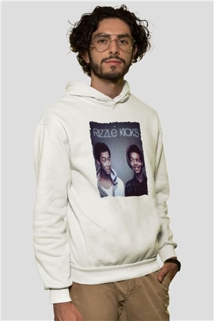 Rizzle Kicks Beyaz Unisex Kapüşonlu Sweatshirt