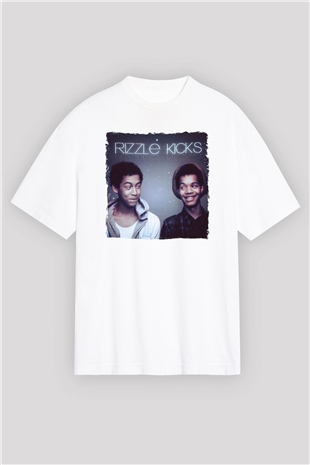 Rizzle Kicks Beyaz Oversize Tişört Oversize T-shirt - TişörtFabrikası