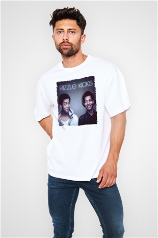 Rizzle Kicks Beyaz Oversize Tişört Oversize T-shirt - TişörtFabrikası