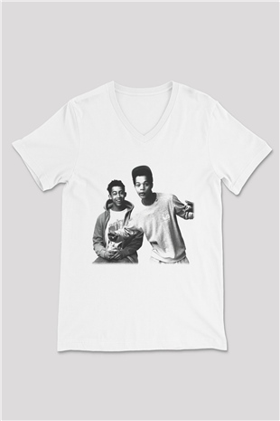 Rizzle Kicks Beyaz Unisex V Yaka Tişört T-Shirt