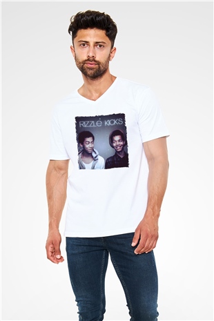 Rizzle Kicks Beyaz Unisex V Yaka Tişört