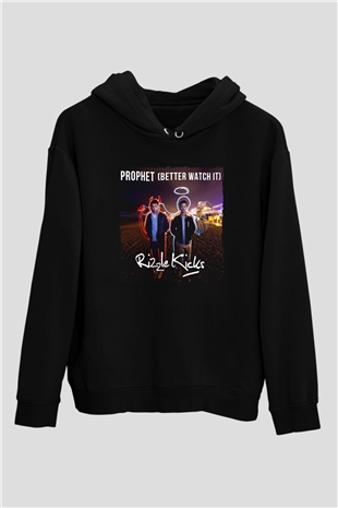 Rizzle Kicks Siyah Unisex Kapüşonlu Sweatshirt