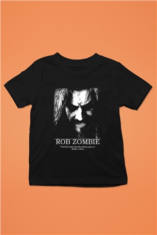 Rob Zombie Baskılı Siyah Unisex Çocuk Tişört