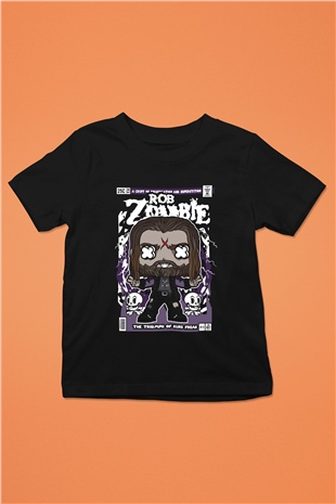 Rob Zombie Baskılı Unisex Siyah Çocuk Tişört