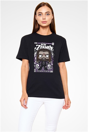 Rob Zombie Baskılı Unisex Siyah Tişört