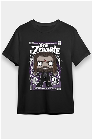 Rob Zombie Baskılı Unisex Siyah Tişört