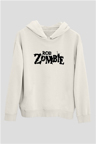 Rob Zombie Beyaz Unisex Kapşonlu Sweatshirt