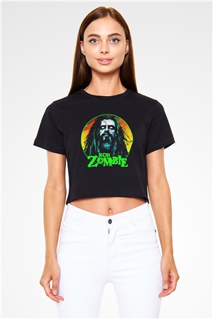Rob Zombie Siyah Crop Top Tişört
