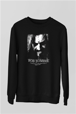 Rob Zombie Siyah Unisex Sweatshirt