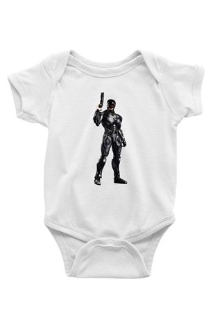 RoboCop Baskılı Beyaz Unisex Bebek Body - Zıbın
