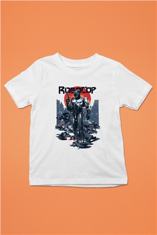 RoboCop Baskılı Beyaz Unisex Çocuk Tişört