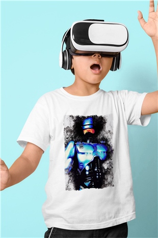 RoboCop Beyaz Unisex Çocuk Tişört