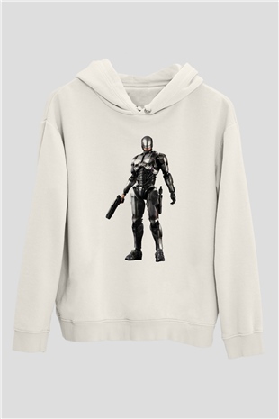 RoboCop Beyaz Unisex Hoodie