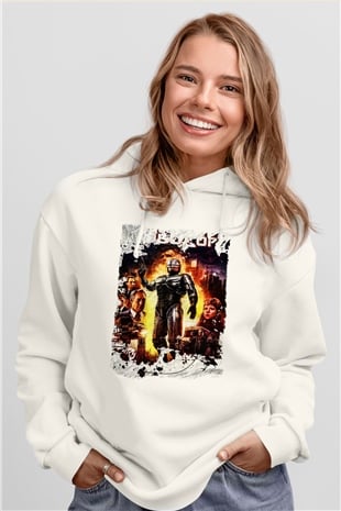 RoboCop Beyaz Unisex Hoodie
