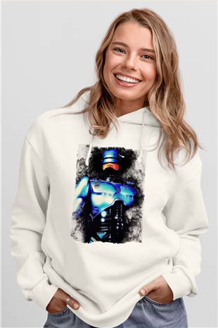 RoboCop Beyaz Unisex Hoodie