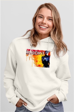 RoboCop Beyaz Unisex Hoodie