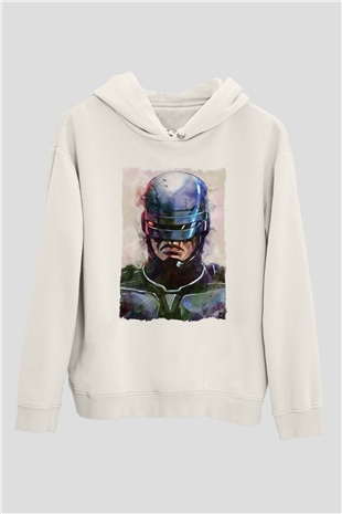 RoboCop Beyaz Unisex Hoodie