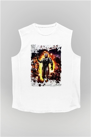 RoboCop Beyaz Unisex Kolsuz Tişört