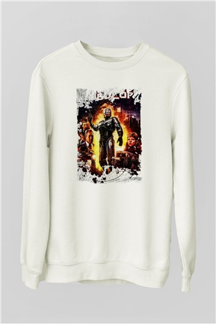 RoboCop Beyaz Unisex Sweatshirt